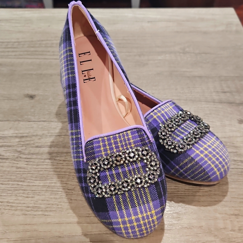 Elle kids purple plain flats... Size 1 girls